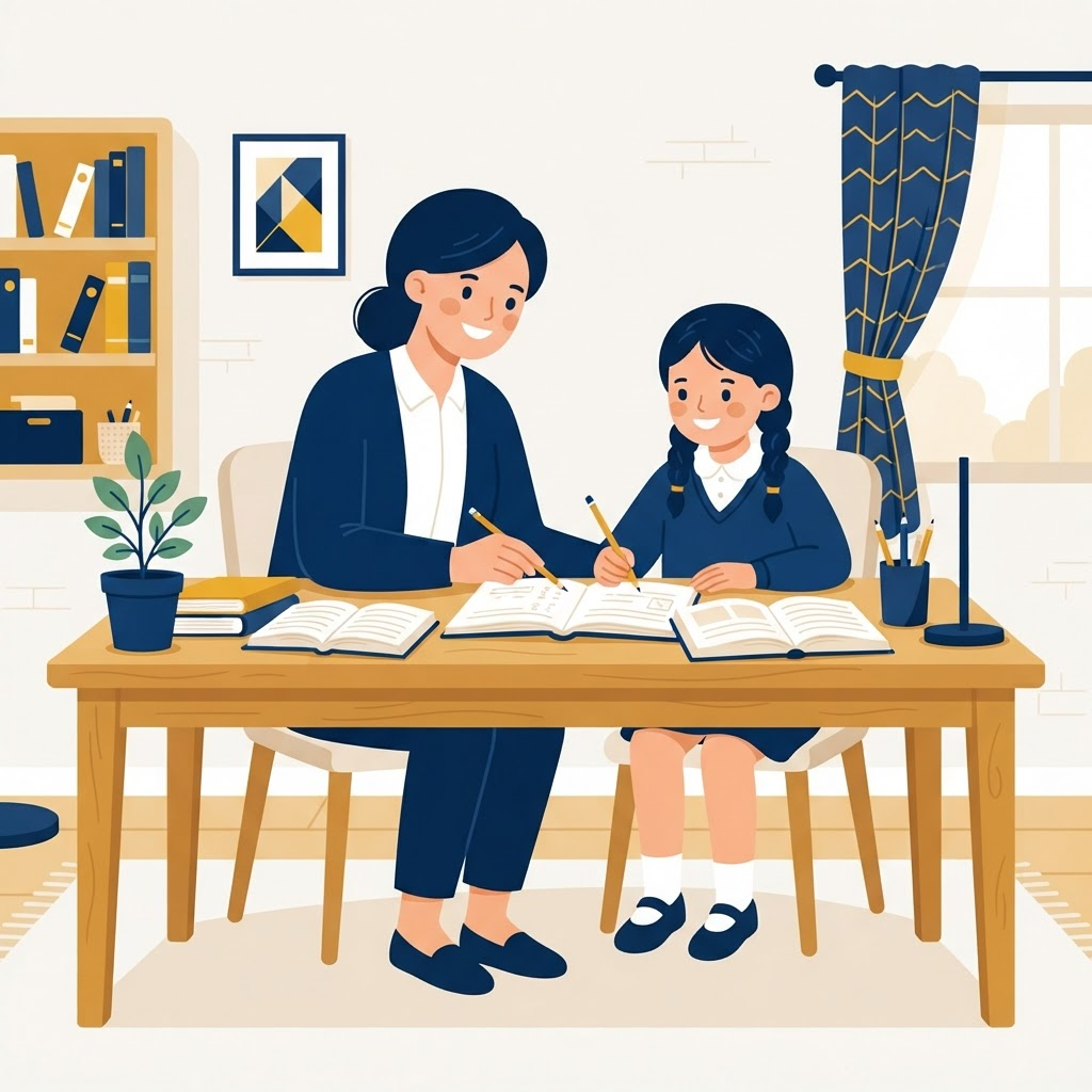 Personalized one-to-one home tutoring at a student's home
